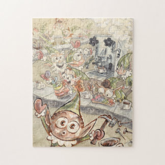 おもしろいエスプレッソ小妖精や小人パズル ジグソーパズル