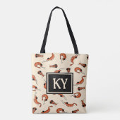 おもしろいエビのプリントトートバッグ トートバッグ (裏面)