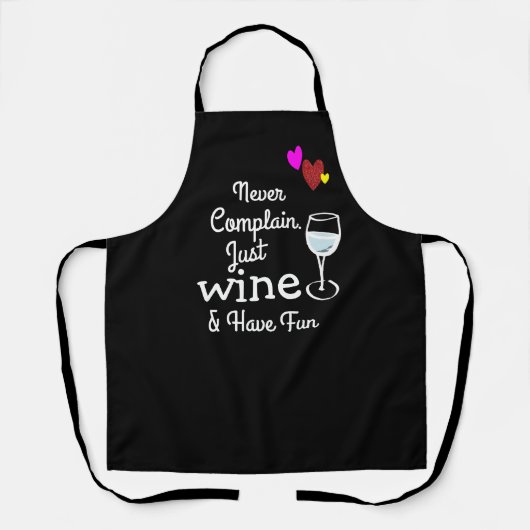 おもしろいエプロン、カスタムサッシワインブラックパーソナライズされた エプロン (正面)