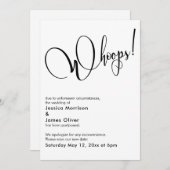 おもしろいエレガントおっ!」 延期さ結婚れたカード 招待状 (正面/裏面)