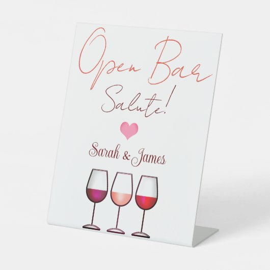 おもしろいエレガントなウェディングオープンバー番号台座記号 台座サイン (正面)