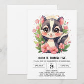 おもしろいエレガントスカンク誕生日 招待状 (正面/裏面)