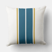 おもしろいエレガントスポーティ海ティール(緑がかった色)ホワイトレーシングストライプズ アウトドアクッション (裏面)