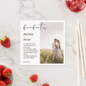 おもしろいエレガントファクト写真モダンコラージ結婚 スタンダードカクテルナプキン (インサイチュ)