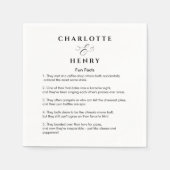 おもしろいエレガントファクト黒結婚白 スタンダードカクテルナプキン (正面)