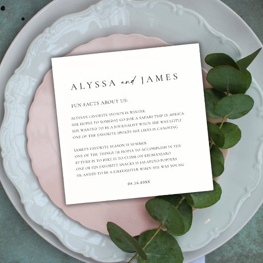 おもしろいエレガントファクト黒結婚白 スタンダードカクテルナプキン