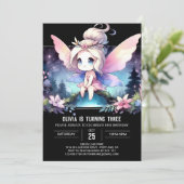 おもしろいエレガントフェアリー誕生日 招待状 (スタンド正面)