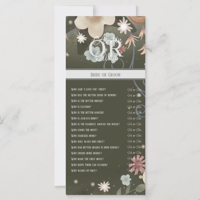 おもしろいエレガントフローラインスピレーション花嫁または花婿 (正面)