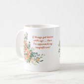 おもしろいエレガントフローラ50番目の誕生日Mag コーヒーマグカップ (正面左)