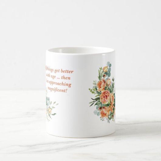おもしろいエレガントフローラ50番目の誕生日Mag コーヒーマグカップ (中央)