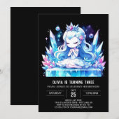 おもしろいエレガントプリンセス誕生日 招待状 (正面/裏面)