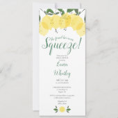 おもしろいエレガントメインスクイズレモンブライダルシャワー 招待状 (正面)