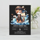 おもしろいエレガント海賊版誕生日 招待状 (スタンド正面)