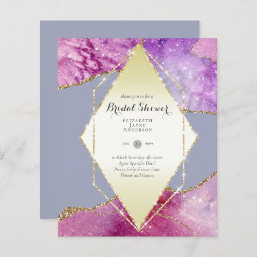 おもしろいエレガント、きらびやかな予算ブライダルシャワー (正面/裏面)