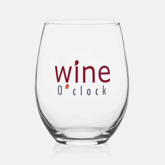 おもしろいエレガント「ワインオクロック」ブドウとワインドロップアート ステムなしワイングラス (正面)