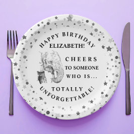 おもしろいエレファントバースデーパーティー紙プレート ペーパープレート