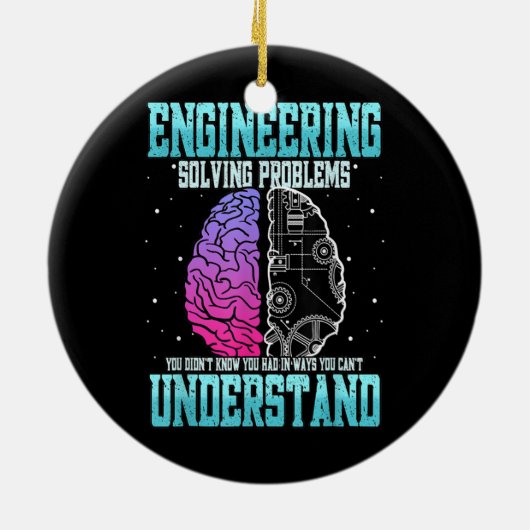 おもしろいエンジニアリング解決問題技術者 セラミックオーナメント (裏面)