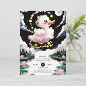 おもしろいエンチャントアヒル誕生日 招待状 (スタンド正面)