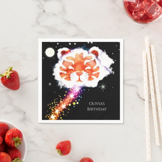 おもしろいエンチャントタイガー誕生日 スタンダードカクテルナプキン (インサイチュ)