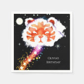 おもしろいエンチャントタイガー誕生日 スタンダードカクテルナプキン (正面)