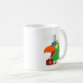 おもしろいオウムAmazon Parrot Vet働くオウムのマグ コーヒーマグカップ (正面右)