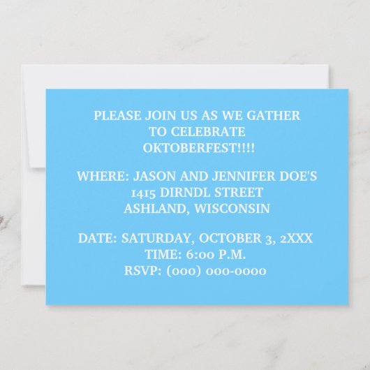 おもしろいオクトーバーフェストオクトバーフェストパーティの招待状 招待状 (裏面)