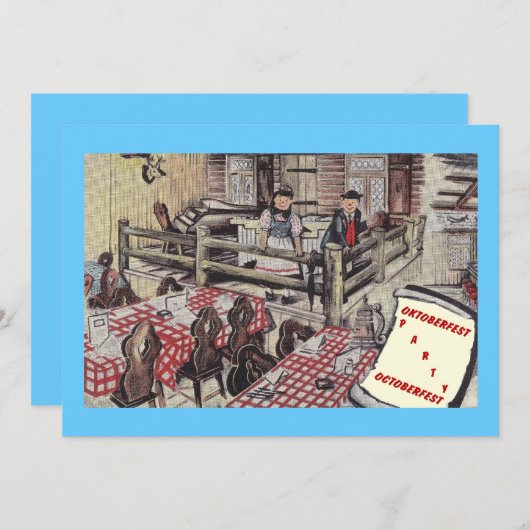 おもしろいオクトーバーフェストオクトバーフェストパーティの招待状 招待状 (正面/裏面)