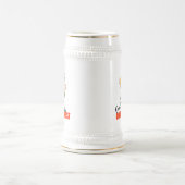 おもしろいオクトーバーフェストガールとビール ビールジョッキ (中央)