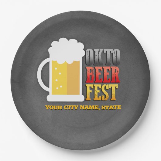 おもしろいオクトーバーフェストパーソナライズされた ペーパープレート (正面)