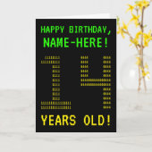 おもしろいオタク系の、ネディ「14歳！」 誕生日カード カード (黄色い花)