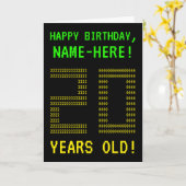 おもしろいオタク系の、ネディ「20歳!」 誕生日カード カード (黄色い花)