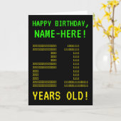 おもしろいオタク系の、ネディ「21歳!」 誕生日カード カード (黄色い花)