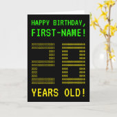 おもしろいオタク系の、ネディ「28歳!」 誕生日カード カード (黄色い花)