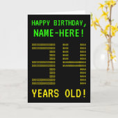 おもしろいオタク系の、ネディ「34歳!」 誕生日カード カード (黄色い花)