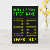 おもしろいオタク系の、ネディ「36歳!」 誕生日カード カード (黄色い花)