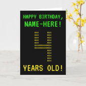 おもしろいオタク系の、ネディ「4歳!」 誕生日カード カード (黄色い花)