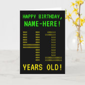 おもしろいオタク系の、ネディ「41歳!」 誕生日カード カード (黄色い花)