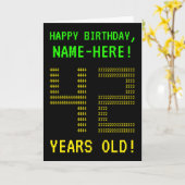 おもしろいオタク系の、ネディ「42歳!」 誕生日カード カード (黄色い花)