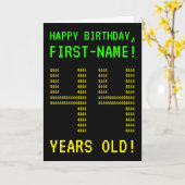 おもしろいオタク系の、ネディ「44歳!」 誕生日カード カード (黄色い花)