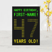 おもしろいオタク系の、ネディ「47歳！」 誕生日カード カード (黄色い花)