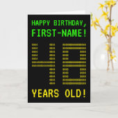 おもしろいオタク系の、ネディ「48歳!」 誕生日カード カード (黄色い花)