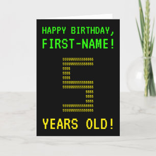 おもしろいオタク系の、ネディ「5歳！」 誕生日カード カード