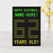 おもしろいオタク系の、ネディ「62歳!」 誕生日カード カード (黄色い花)