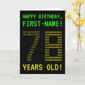 おもしろいオタク系の、ネディ「78歳!」 誕生日カード カード (黄色い花)