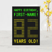 おもしろいオタク系の、ネディ「82歳!」 誕生日カード カード (黄色い花)