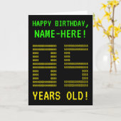 おもしろいオタク系の、ネディ「85歳!」 誕生日カード カード (黄色い花)