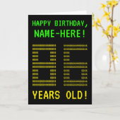 おもしろいオタク系の、ネディ「86歳!」 誕生日カード カード (黄色い花)