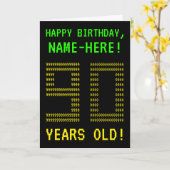 おもしろいオタク系の、ネディ「90歳!」 誕生日カード カード (黄色い花)