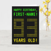 おもしろいオタク系の、ネディ「93歳!」 誕生日カード カード (黄色い花)