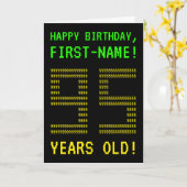 おもしろいオタク系の、ネディ「95歳!」 誕生日カード カード (黄色い花)